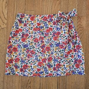Emory Park Floral Mini Wrap Skirt Size S
